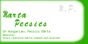 marta pecsics business card