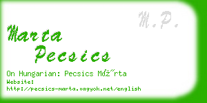 marta pecsics business card